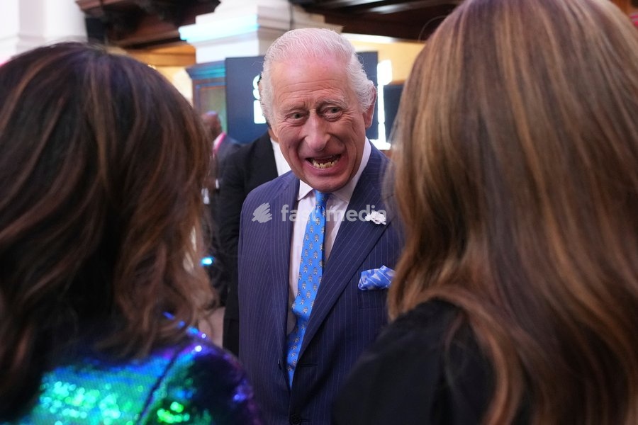Britain's King Charles speaks to people as he attends the South by SouthWest London (SXSW London), a culture, technology and creativity festival in Shoreditch, London, Thursday, June 5, 2025