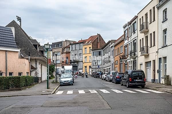Car free sunday with people on mainly empty roads in Koekelberg, Brussels, Belgium, SEP 22, 2024, Europe