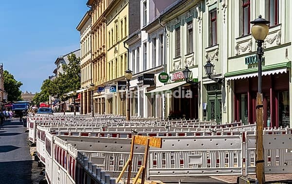 Roadworks in Brandenburger Straße, shopping street in Potsdam, Brandenburg, Germany, Europe