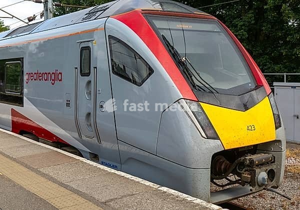Greater Anglia, British Rail Class Stadler 755 bi-modal multiple unit passenger train, Ipswich railway station, Suffolk, England, UK