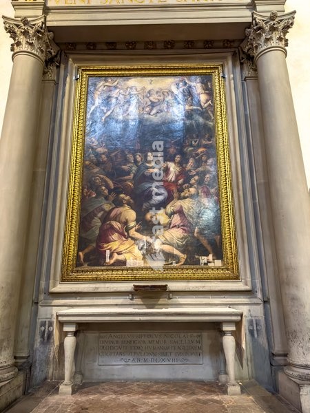 Renaissance painting in the Basilica of Santa Croce, Florence, Italy