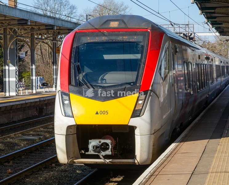 Abellio Greater Anglia class 745 train at platform of railway station, Ipswich Suffolk, England, UK
