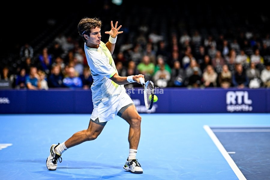 Junior champion Belgian Gilles Arnaud Bailly pictured in action during the European Open ATP tennis tournament in Brussels, on Sunday 12 October 2025. This year's edition of the tournament is taking place from 12 to 19 October 2025