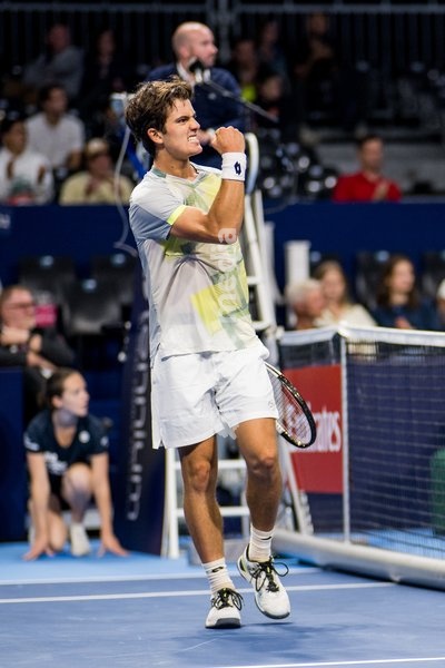 Junior champion Belgian Gilles Arnaud Bailly celebrates during the European Open ATP tennis tournament in Brussels, on Sunday 12 October 2025. This year's edition of the tournament is taking place from 12 to 19 October 2025