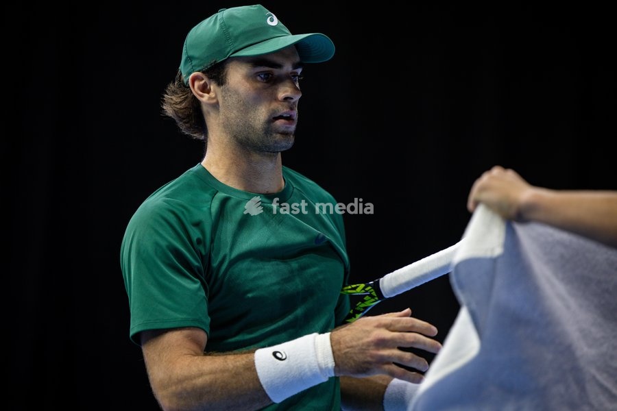 USA's Eliot Spizzirri pictured during the European Open ATP tennis tournament in Brussels, on Tuesday 14 October 2025. This year's edition of the tournament is taking place from 12 to 19 October 2025
