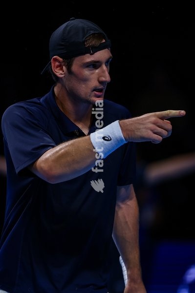 French Valentin Royer pictured during the European Open ATP tennis tournament in Brussels, on Tuesday 14 October 2025. This year's edition of the tournament is taking place from 12 to 19 October 2025