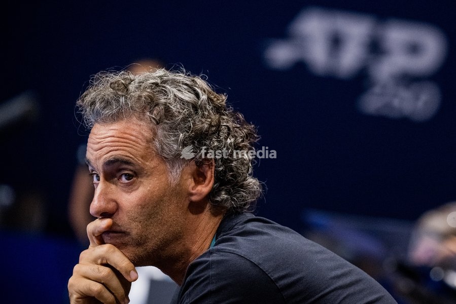 Goffin's coach Yannis Demeroutis is seen at the European Open ATP tennis tournament in Brussels, on Tuesday 14 October 2025. This year's edition of the tournament is taking place from 12 to 19 October 2025