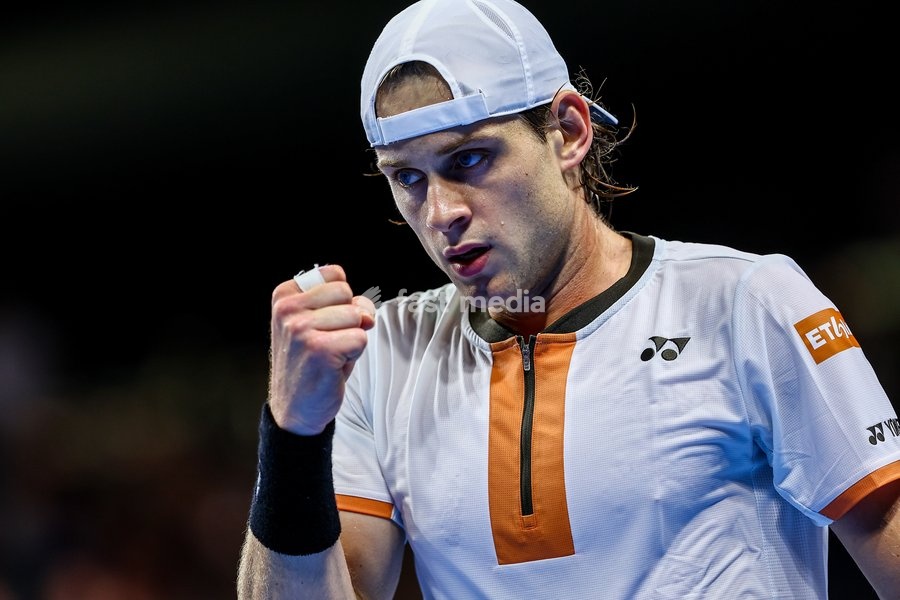 Belgian Zizou Bergs pictured during the European Open ATP tennis tournament in Brussels, on Tuesday 14 October 2025. This year's edition of the tournament is taking place from 12 to 19 October 2025