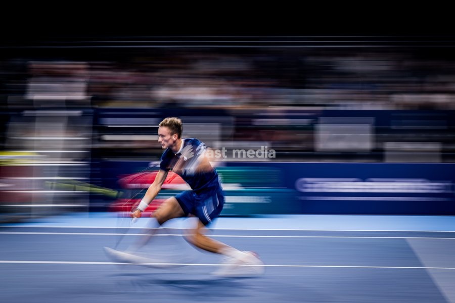Czech Jiri Lehecka pictured in action during the European Open ATP tennis tournament in Brussels, on Friday 17 October 2025. This year's edition of the tournament is taking place from 12 to 19 October 2025