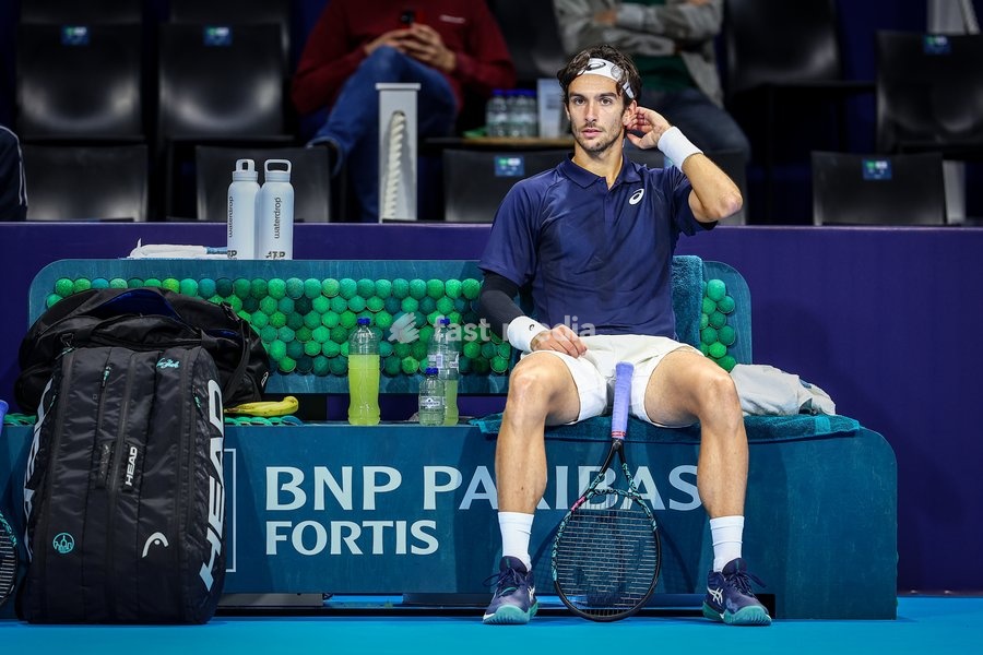 Italian Lorenzo Musetti pictured during the European Open ATP tennis tournament in Brussels, on Friday 17 October 2025. This year's edition of the tournament is taking place from 12 to 19 October 2025