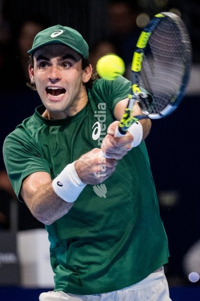 US' Eliot Spizzirri pictured in action during the European Open ATP tennis tournament in Brussels, on Friday 17 October 2025. This year's edition of the tournament is taking place from 12 to 19 October 2025