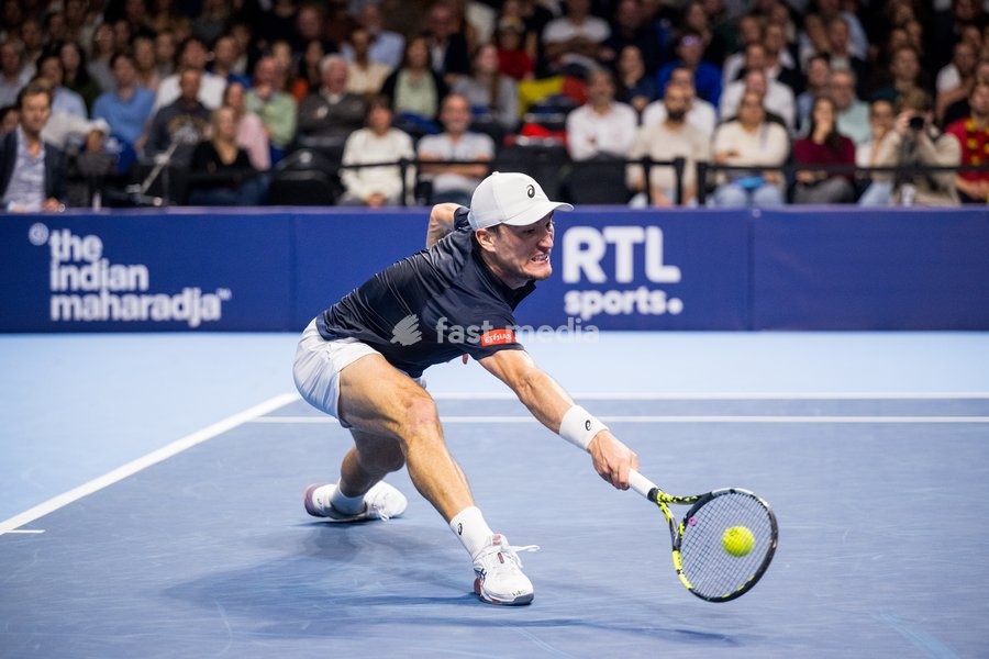 Belgian Raphael Collignon pictured in action during the European Open ATP tennis tournament in Brussels, on Friday 17 October 2025. This year's edition of the tournament is taking place from 12 to 19 October 2025