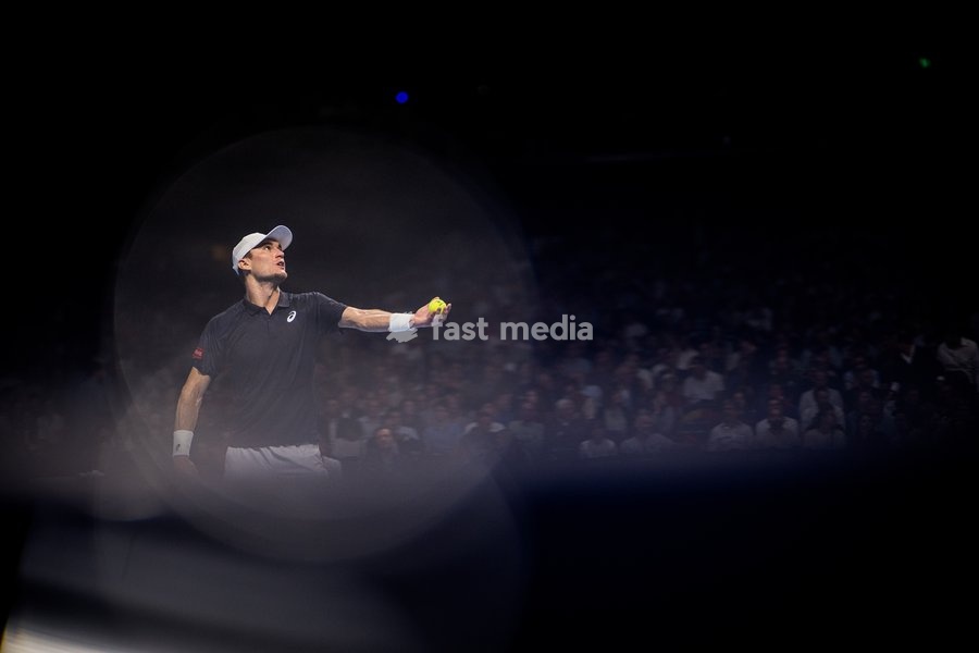Belgian Raphael Collignon pictured in action during the European Open ATP tennis tournament in Brussels, on Friday 17 October 2025. This year's edition of the tournament is taking place from 12 to 19 October 2025