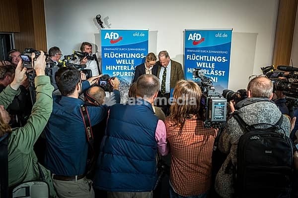 DEU Germany Germany Berlin AFD press conference on immigration and crime with Alice Weidel and Alexander Gauland