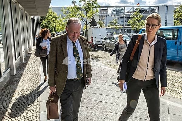 DEU Germany Germany Berlin AFD press conference on immigration and crime with Alice Weidel and Alexander Gauland