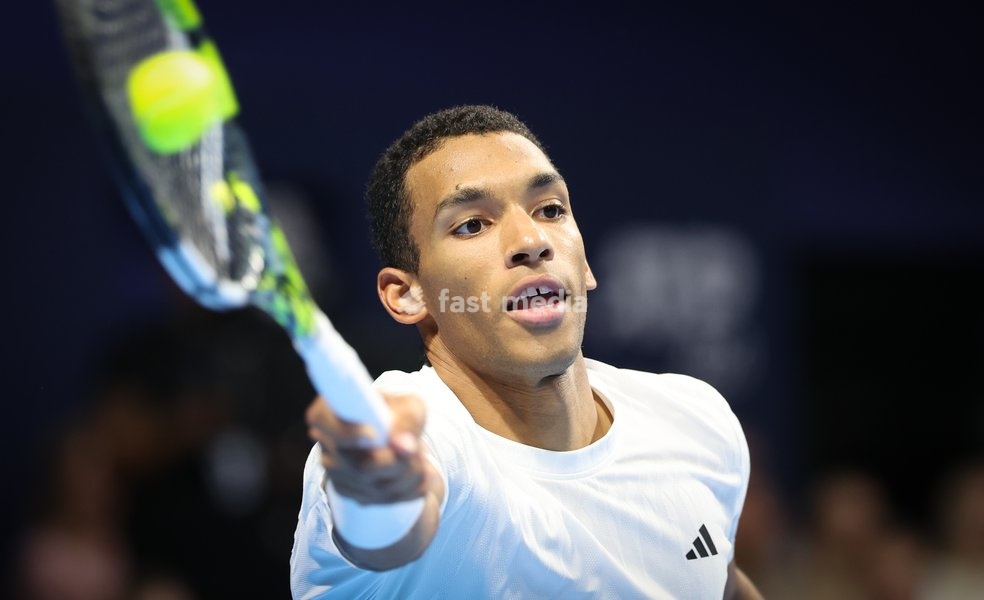 Canadian Felix Auger-Aliassime pictured in action during the European Open ATP tennis tournament in Brussels, on Sunday 19 October 2025. This year's edition of the tournament is taking place from 12 to 19 October 2025
