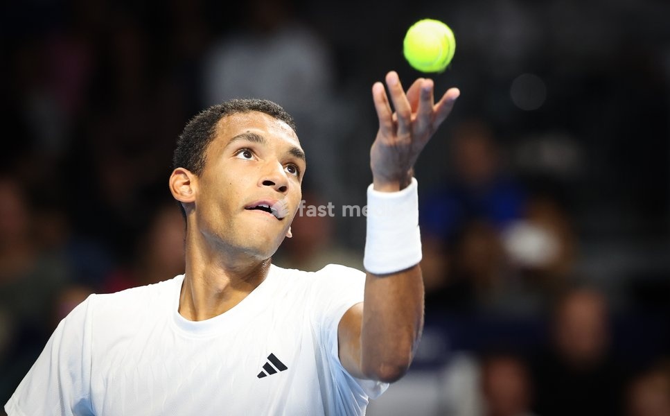 Canadian Felix Auger-Aliassime pictured in action during the European Open ATP tennis tournament in Brussels, on Sunday 19 October 2025. This year's edition of the tournament is taking place from 12 to 19 October 2025