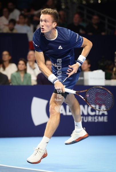 Czech Jiri Lehecka pictured in action during the European Open ATP tennis tournament in Brussels, on Sunday 19 October 2025. This year's edition of the tournament is taking place from 12 to 19 October 2025