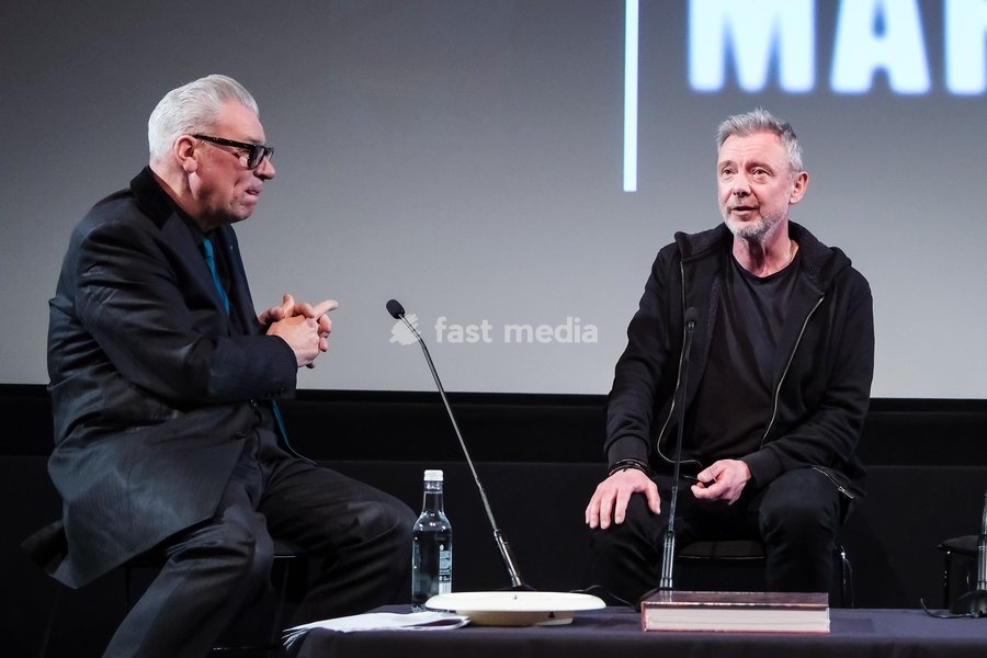 Mark Kermode and John Simm on stage at Mark Kermode in 3D on Monday 17 November 2025 at BFI Southbank, London