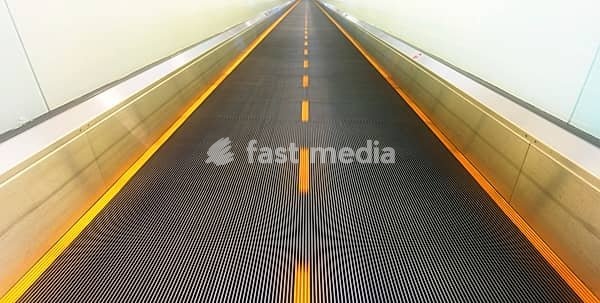 Abstract empty escalator