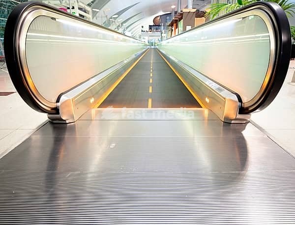 Abstract empty escalator
