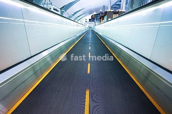 Abstract empty escalator