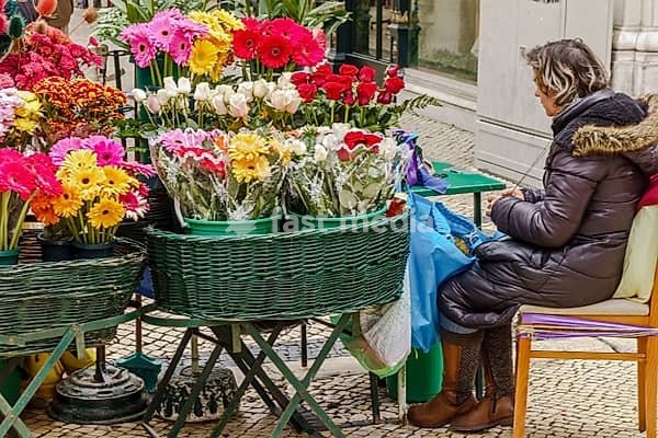 Flower Seller Lisbon Portugal
