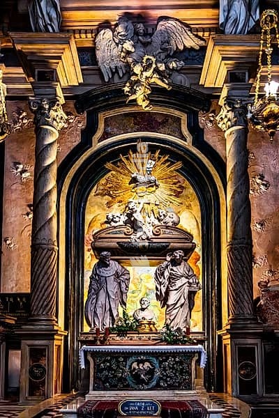 Relics of St. John Cantius, Professor of the Krakow Academy, Outstanding Theologian, Patron Saint of Scholars and Mercy, Church of St. Anne in Baroque style, 1381, Krakow, Poland