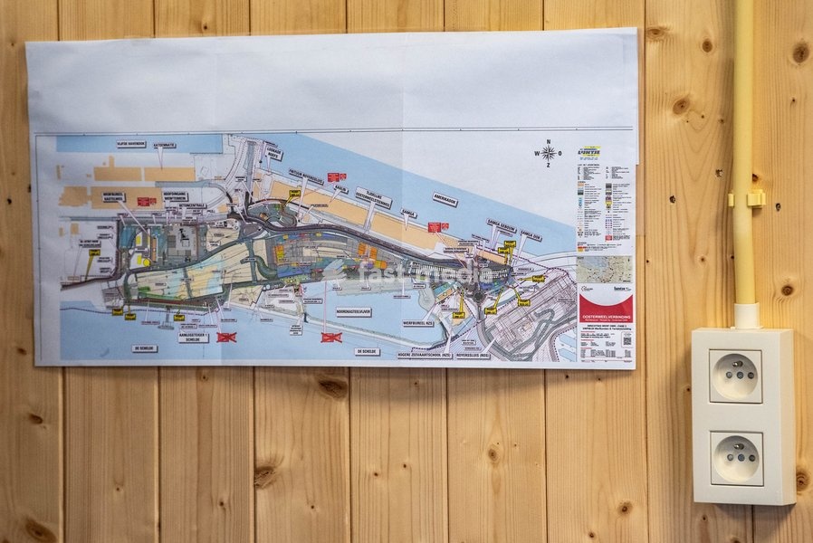 A printed plan is seen during a press briefing on the Oosterweel works and a visit to the Oosterweel junction construction site, Thursday 05 February 2026 in Antwerp. In 2026 the last missing links (the Oosterweel junction and the Canal Tunnels) will complete the Antwerp ring road on the north side…