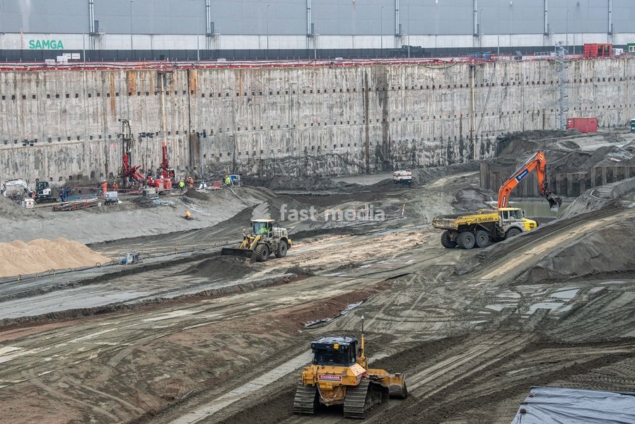 Overview image taken during a press briefing on the Oosterweel works and a visit to the Oosterweel junction construction site, Thursday 05 February 2026 in Antwerp. In 2026 the last missing links (the Oosterweel junction and the Canal Tunnels) will complete the Antwerp ring road on the north side…