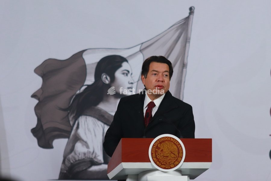Mexico’s Minister of Public Education, Mario Delgado Carrillo speaks about the Rita Cetina Uniform and School Supplies Support Grant, which aims to support Mexican families at National Palace. on February 9, 2026 in Mexico City, Mexico.(Photo Carlos Santiago/ Eyepix Group)