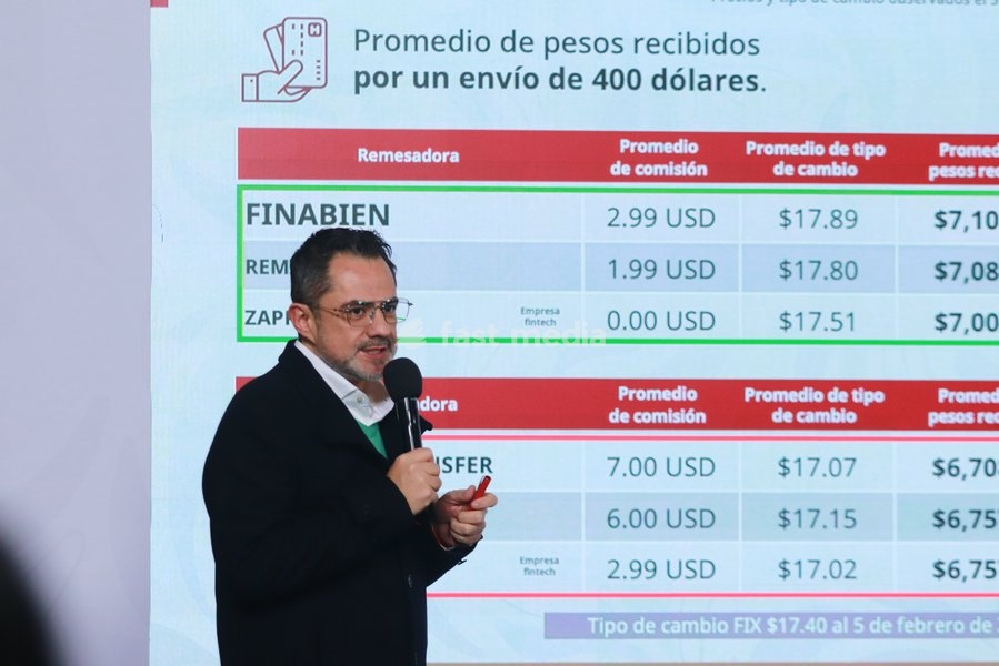 Iván Escalante, head of the Federal Consumer Protection Agency (PROFECO), speaks about the sections "Who's Who in Prices" during a news conference at National Palace. on February 9, 2026 in Mexico City, Mexico.(Photo Carlos Santiago/ Eyepix Group)