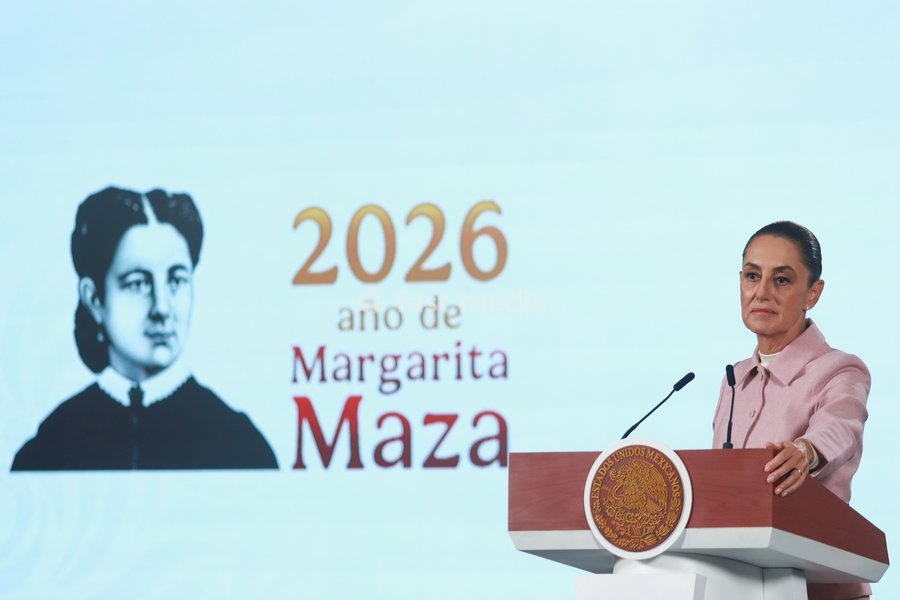Mexico's President Claudia Sheinbaum speaks during a news conference about the sanctions imposed on countries that export oil to Cuba to be very unfair, reiterating that such measures are wrong because they directly affect the population at National Palace. on February 9, 2026 in Mexico City,…