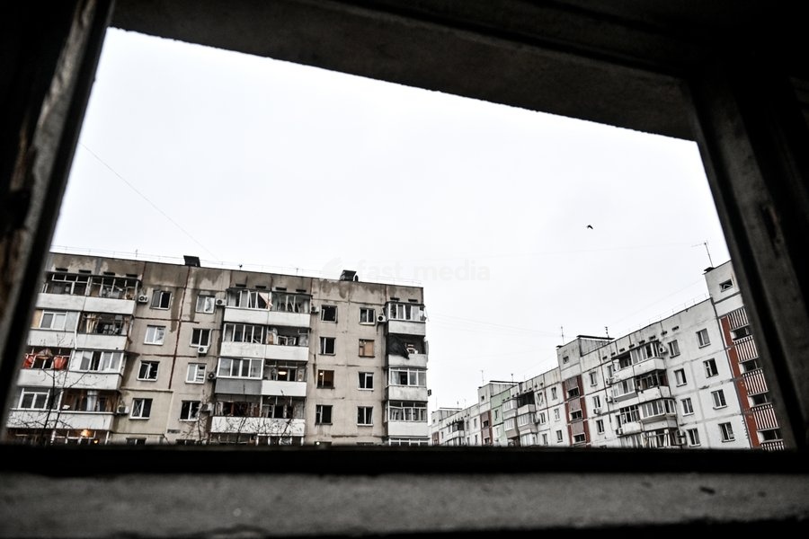A residential multi-storey building damaged as a result of a Russian strike drone hit is seen in Zaporizhzhia, Ukraine, on February 26, 2026. Russian forces launched a massive missile and drone attack on the city. Nine people were injured, and residential buildings, several shopping centers, and…