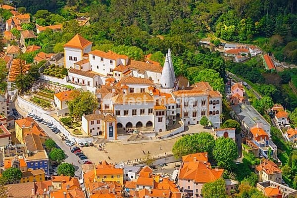 Sintra National Palace, high angle view, Sintra, Portugal