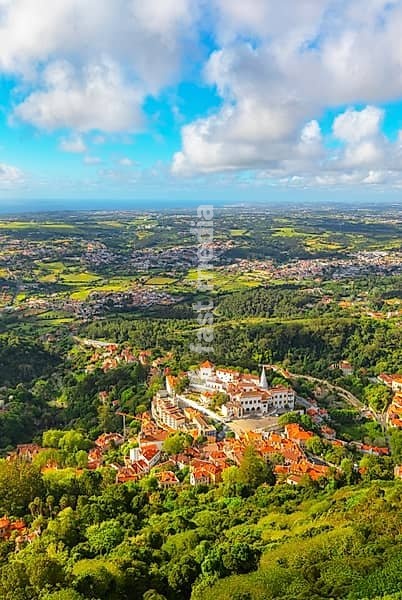 Sintra town, high angle view, Sintra, Portugal
