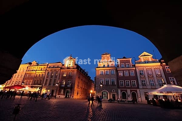 The Stray Rynek square in the old town of Poznan in Poland in east Europe