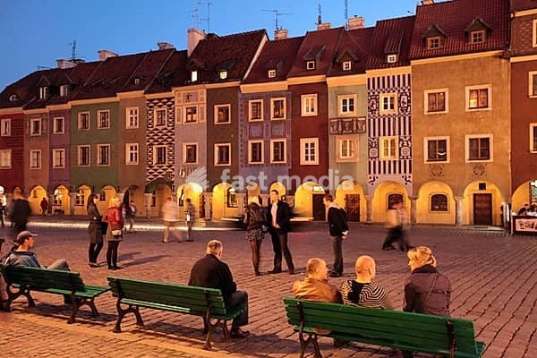 The Stray Rynek square in the old town of Poznan in Poland in east Europe