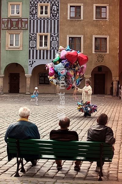 The Stray Rynek square in the old town of Poznan in Poland in east Europe