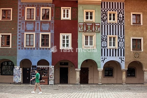 The Stray Rynek square in the old town of Poznan in Poland in east Europe