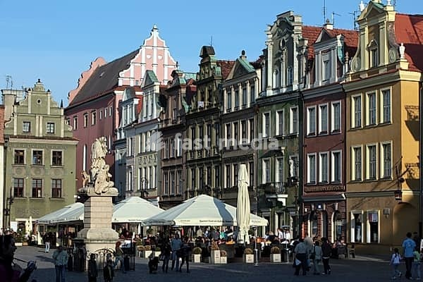 The Stray Rynek square in the old town of Poznan in Poland in east Europe