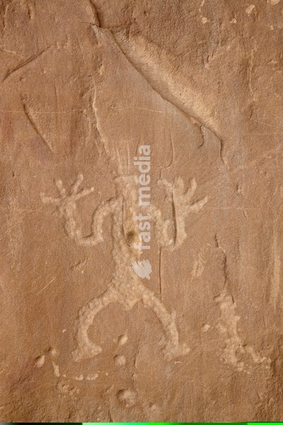 Petroglyph near Chetro Ketl, Chaco Culture National Historical Park, New Mexico, United States of America, North America