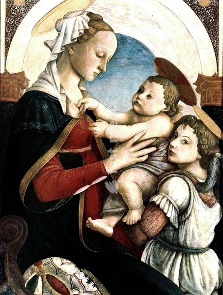 he Madonna and Child with an Angel is a painting by the Italian Renaissance painter Sandro Botticelli, c. 1465-1467. It is housed in Spedale degli Innocenti of Florence