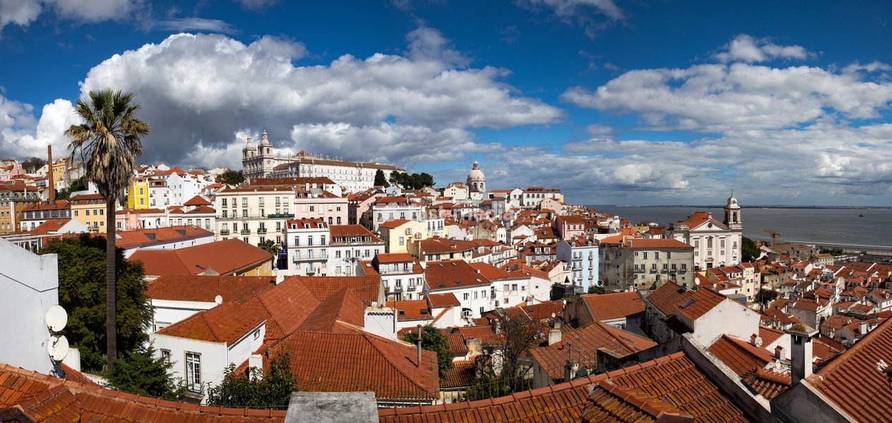 Panoramic view of Lisbon city, Alfama District, Portugal