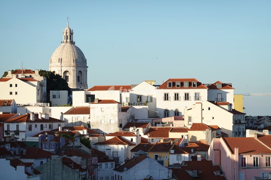 Architecture and street scenery in the Alfama district, central Lisbon, Portugal