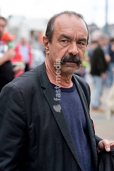 Belgium, Brussels, September 24, 2021: General secretary of the General Confederation of Labour (CGT) Philippe Martinez attending a demonstration organized by the General Labour Federation of Belgium (FGTB and ABVV) to demand an in-depth revision of the law which fixes the wage margin (law of…
