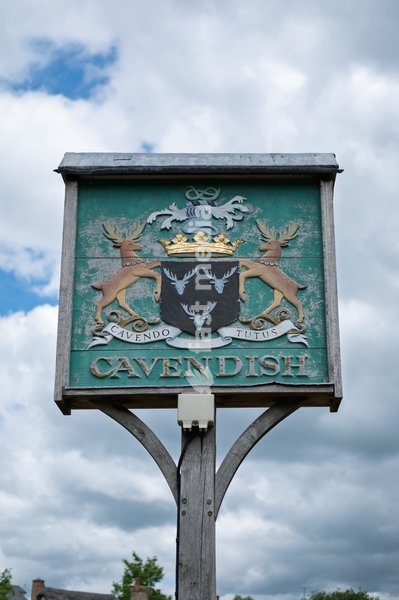 Sign for the village of Cavendish, near Bury St Edmunds, Suffolk. United Kingdom. 05 June 2026