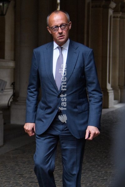 German Chancellor Frederich Merz arrives for a quadliateral meeting in Downing Street, London, England, UK on Sunday 7 June, 2026