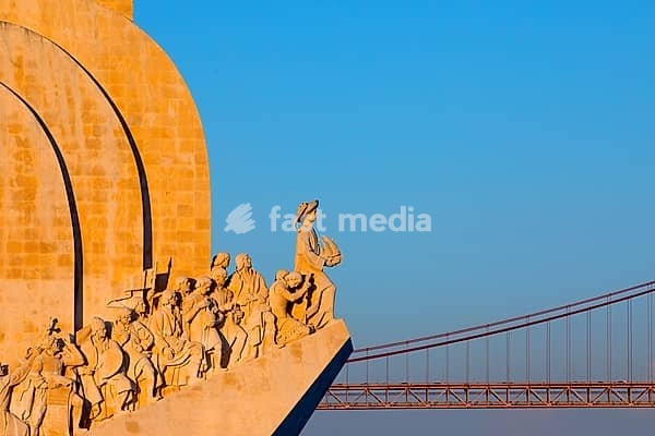 Monument to the Discoveries (Padrao dos Descobrimentos) at sunset, Belem, Lisbon, Portugal