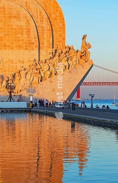 Monument to the Discoveries (Padrao dos Descobrimentos) at sunset, Belem, Lisbon, Portugal